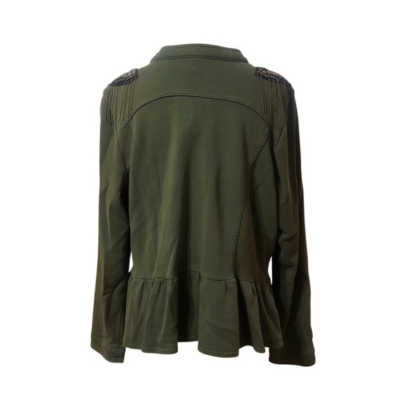 NWT TORRID | Military Olive Green Embellished‎ Jacket 14/16 100% Cotton utility - Picture 4 of 10